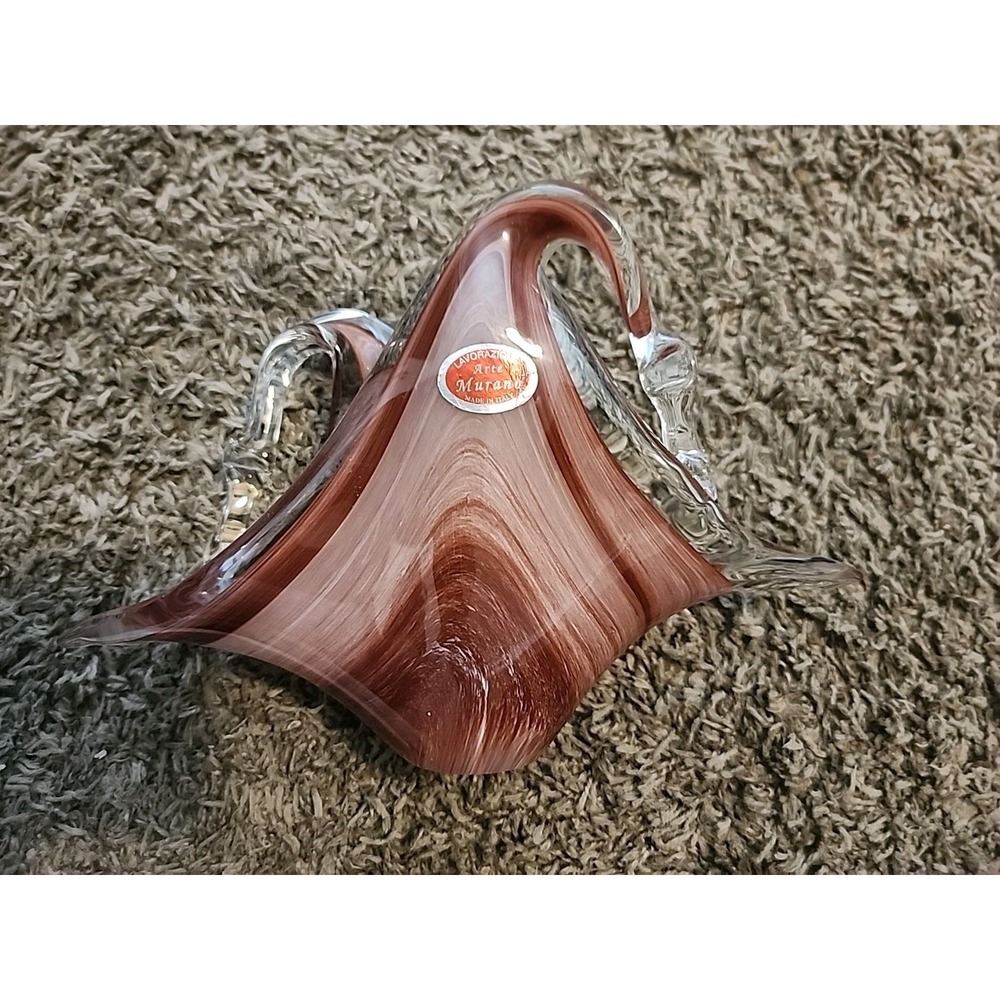 Murano Lavorazione Arte Handkerchief Glass Vintage italy napkin holder mail - Picture 1 of 13